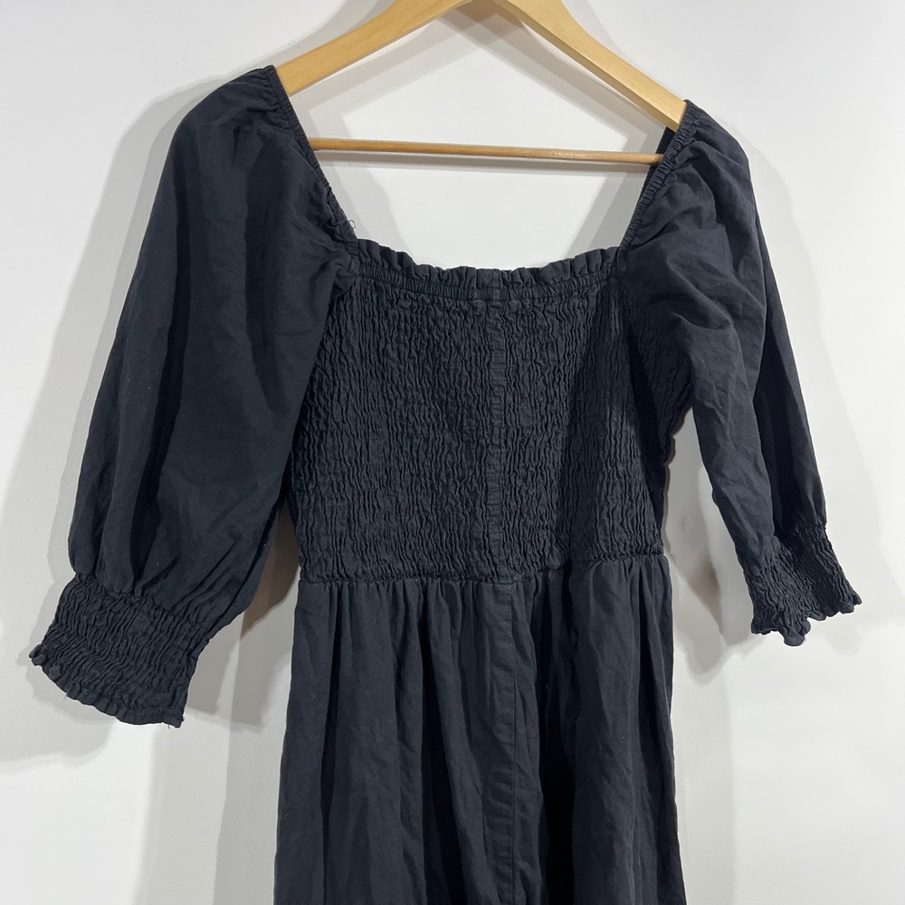 Sim & Sam Boho Cottagecore Milkmaid Smocked Midi Dress Women Medium Fairy Grunge - Picture 4 of 9